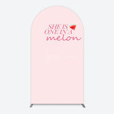 Aperturee - Aperturee One In Melon Sweet Pink Happy Birthday Arch Backdrop